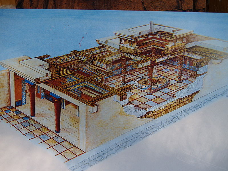 image Drawing reconstruction of a megaron hall found in Mycenaean and Hittite palaces © Ken Russell Salvador Wikimedia Commons