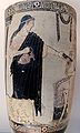 picture priestess pouring a libation Attic white ground lekythos ca. 460 B.C.from the British Museum Marie-Lan Nguyen
