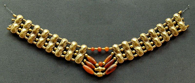 image Necklace with gold and cornelian beads Cypriot with Mycenaean influence, ca. 1400-1200 BC in the British Museum